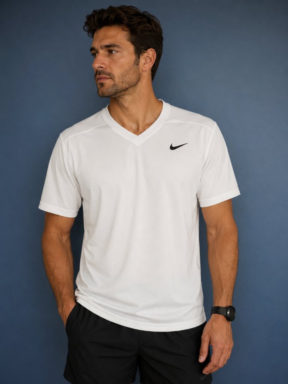 Nike Dri-FIT White Athletic Shirt Men's L Short Sleeve Performance Tee